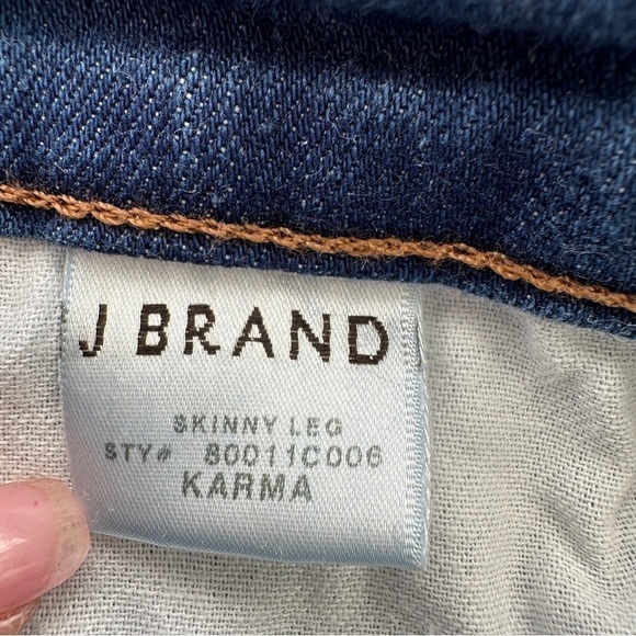 J. Brand Karma jeans, medium rise, skinny leg, stretch denim in a medium wash - Picture 11 of 13
